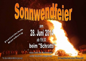 Plakat Sonnwendfeier 28. Juni 2014