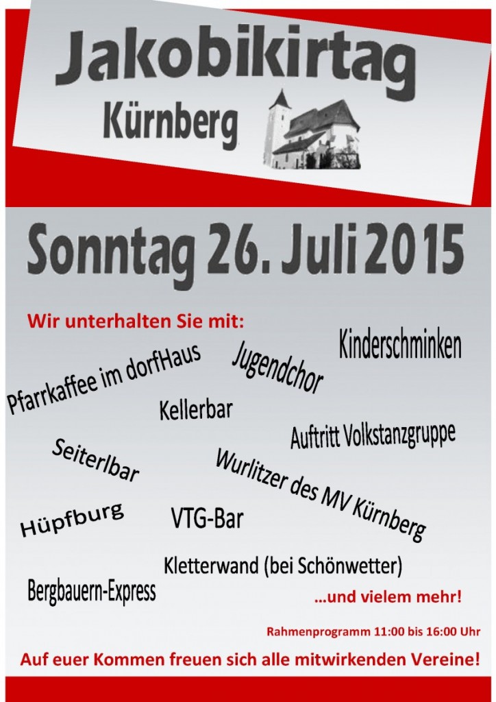 Jakobikirtag Kürnberg 2015 Flyer