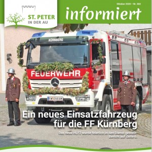 Titelseite Infoblatt Gemeinde St. Peter/Au Ausgabe Oktober 2020