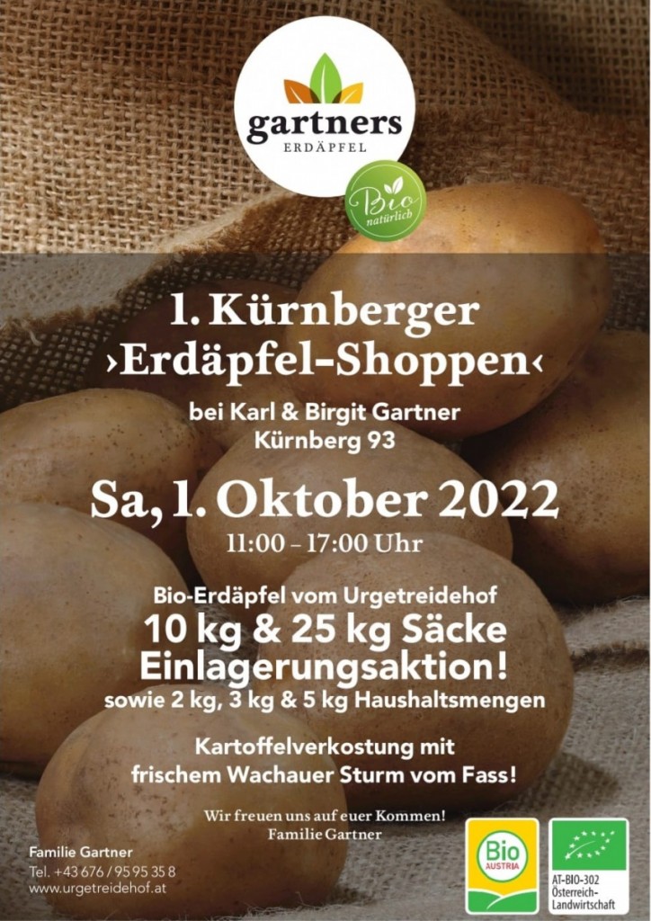 1. Kürnberger Erdäpfel-Shoppen am 1. Oktober 2022