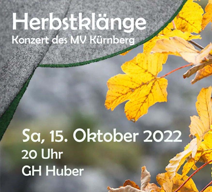 Plakat Herbstkonzert Musikkapelle Kürnberg am 15.10.2022