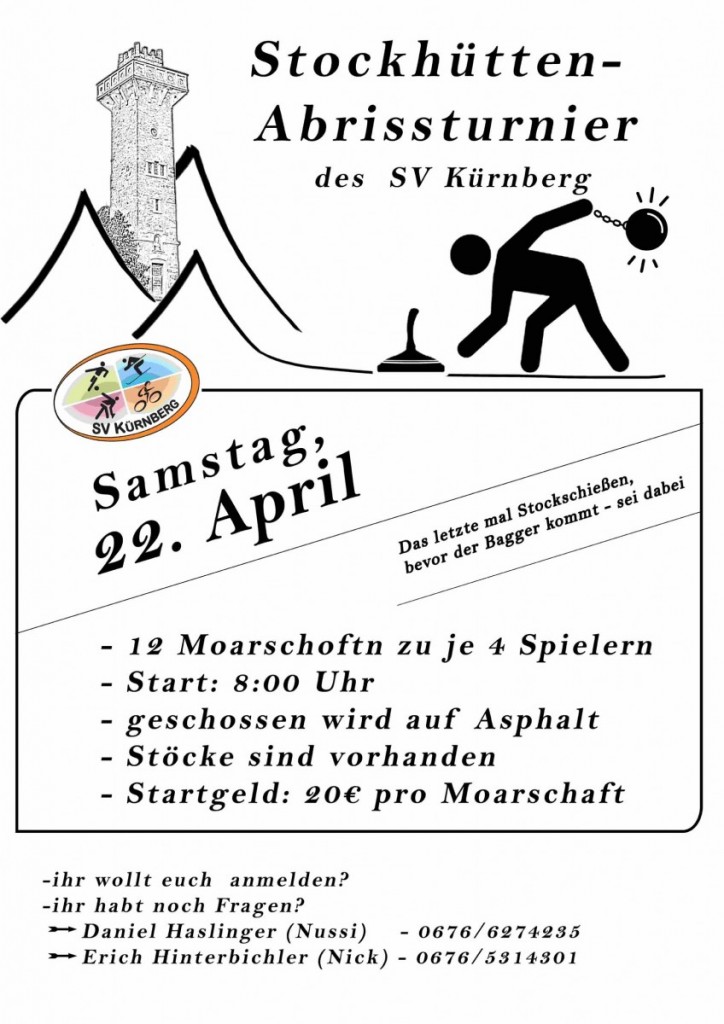 Stockhütte Abriss-Turnier am 22. April 2023