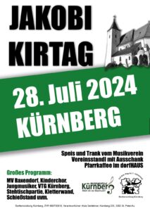 Plakat Jakobikirtag in Kürnberg am 28. Juli 2024