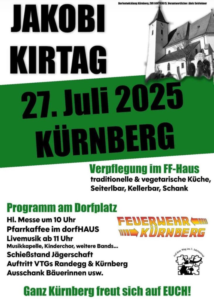 Kürnberger Jakobikirtag am 27. Juli 2025