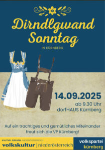 Dirndlgwandsonnstag, 14.09.2025, ab 9:30 Uhr dorfHAUS Kürnberg